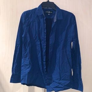 Blue Patterned Collared Shirt